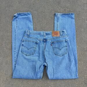 Vintage Y2K Levi's 505 Regular Fit Straight Leg Blue Jeans 36x36